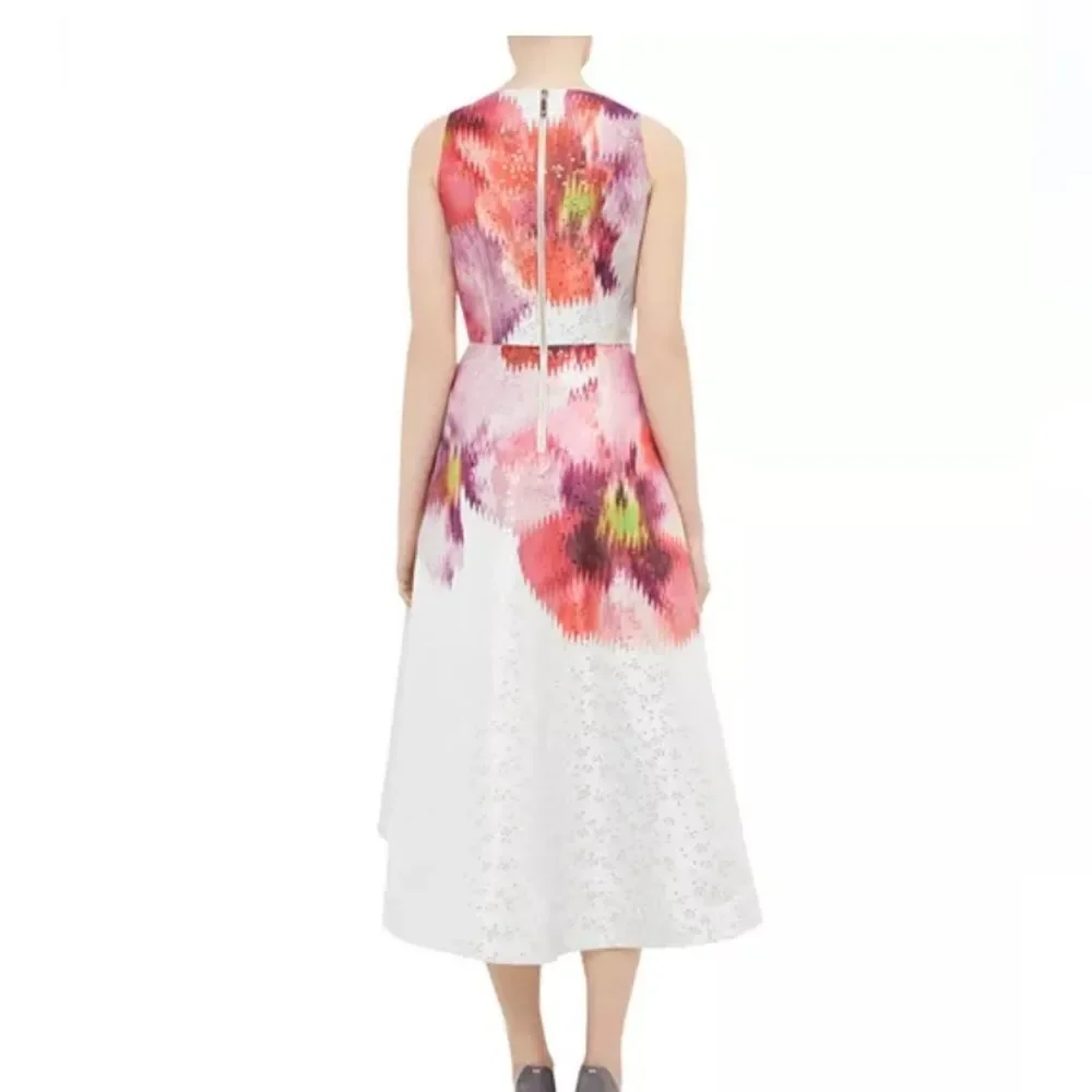 Ted Baker Jenn Expressive Pansy Jacquard Floral Midi Dress| Size 8 - Picture 2 of 10